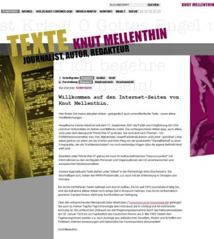 Bild: Der Autor der Holocaust-Chronologie jetzt mit weiterer TYPO3-Website im Internet