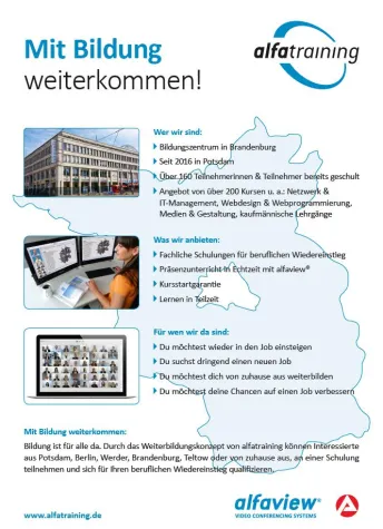 Bild: alfatraining Bildungszentrum Potsdam beim Weiterbildungspreis des Landes Brandenburg 2018