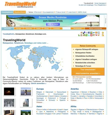 Bild: 70.000 Reisepartner und über 10.000 Reisefotos bei TravelingWorld.de