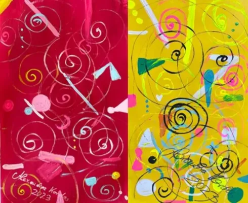 Bild: Alexandra Kordas bei "Disruptive Harmony" Ausstellung in Madrid  9. Mai - 4. Juni 2025