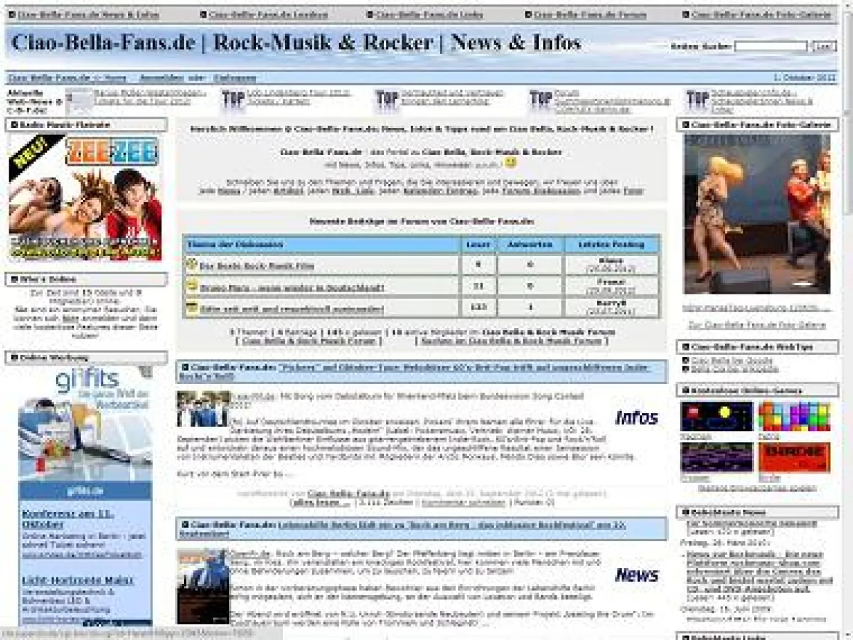 Screenshot ciao-bella-fans.de