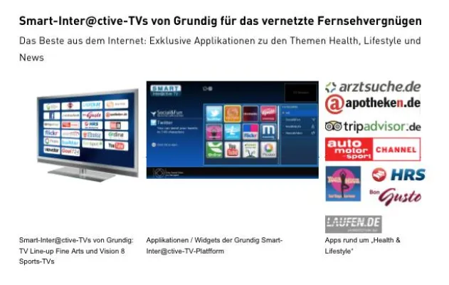 Bild: Arztsuche.de von imedo als exklusive App auf Grundig Smart-Inter@active TVs
