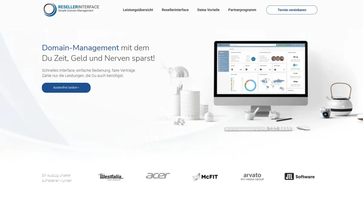 ResellerInterface Website (© Greenmark IT GmbH)