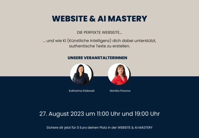 Bild: WEBSITE & AI MASTERY: Tauchen Sie ein in die Welt der Künstlichen Intelligenz
