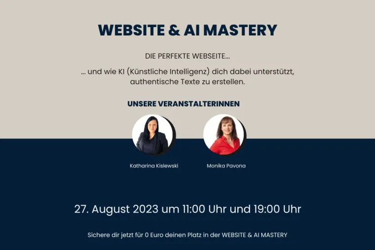 WEBSITE & AI MASTERY: Tauchen Sie ein in die Welt der Künstlichen Intelligenz Bild: WEBSITE & AI MASTERY: Tauchen Sie ein in die Welt der Künstlichen Intelligenz