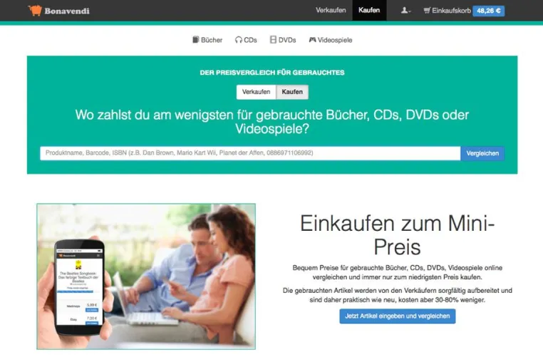 Bild: Bonavendi: Der Preisvergleich für Gebrauchtes ermittelt jetzt auch die besten Preise für den Online-Kauf