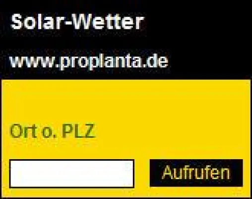 Bild: Wetterfenster speziell für Websites aus dem Solarsektor