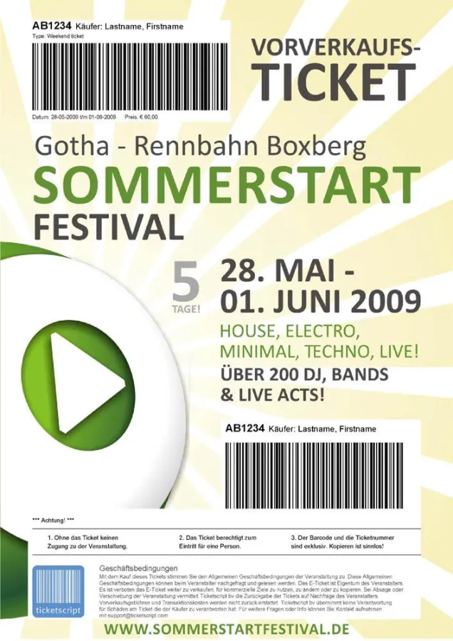 Ticketscript: Beispiel  e-Ticket