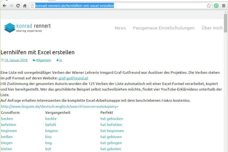 Bild: Lernhilfen mit Excel erstellen