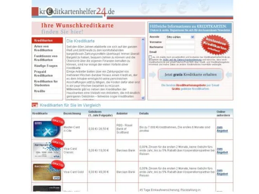 Bild: KreditKartenHelfer24.de veröffentlicht neues Kreditkarten-Vergleichs-Portal