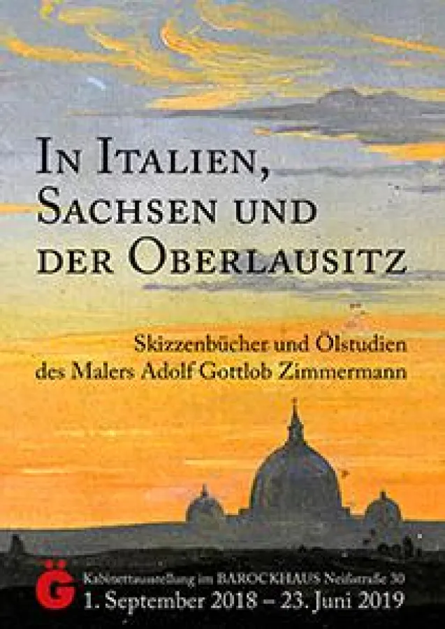 Adolf Gottlob Zimmermann: Blick auf St. Peter in Rom im Abendlicht; © Görlitzer Sammlungen