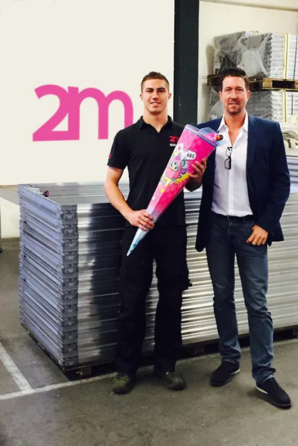 K. Mielke u. Dipl.-Ing. D. Mettler, Geschäftsführer 2M (vl, Foto: 2M, frei zur Veröffentlichung)