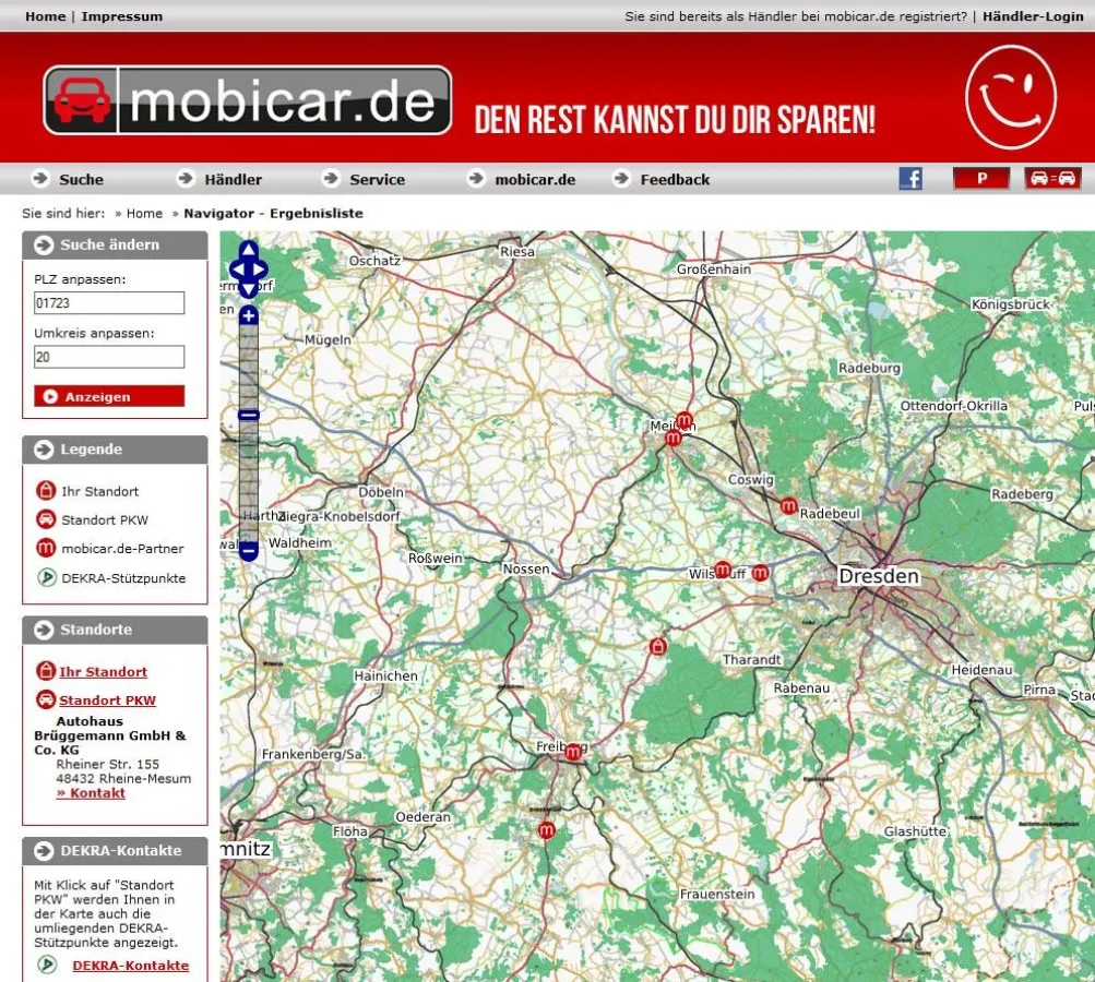 mobicar.de präsentiert den Navigator - das neue Highlight im Bereich der Fahrzeugbörsen