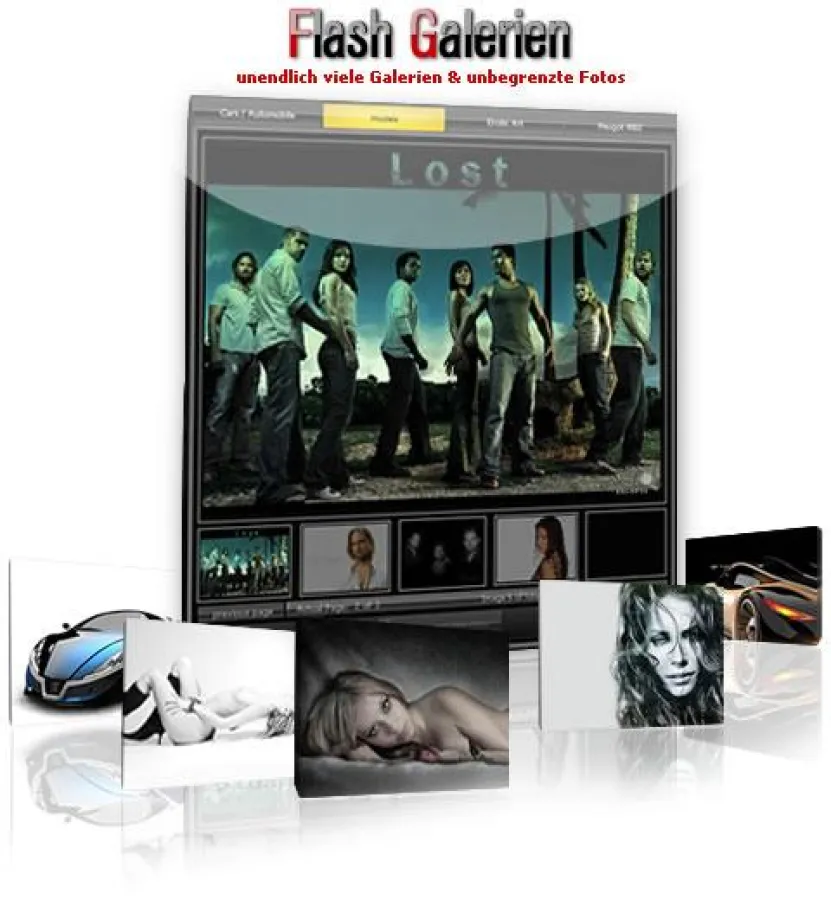 Dynamsiche endlose Flash Fotogalerie