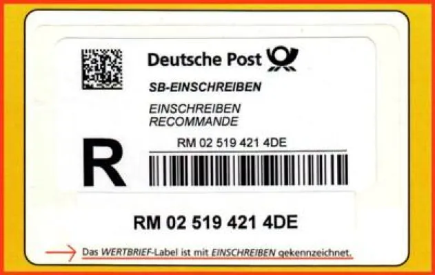 Bild: Das kurze Leben des SB-Einschreiben als Wertbrief national