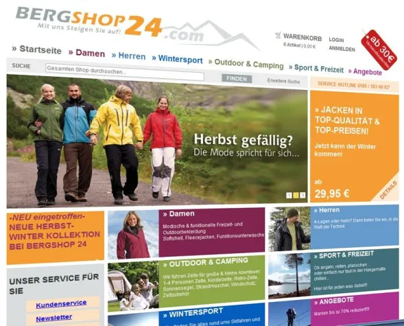 Bild: Bergshop24.com – mit dem Relaunch zum Gipfelsturm