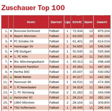Bild: Zuschauer-Top 100 bei Stadionwelt.de