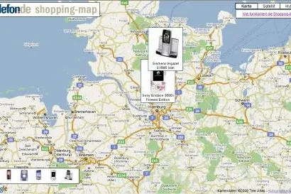 Telefon.de zeigt auf Deutschlandkarte was wohin verkauft wird Bild: Telefon.de zeigt auf Deutschlandkarte was wohin verkauft wird