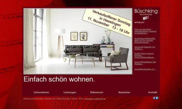 Bild: bueschking-raumausstattung.de - Der neue Internetauftritt ist online
