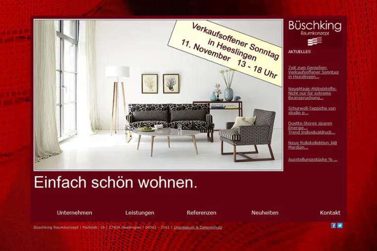 Bild: bueschking-raumausstattung.de - Der neue Internetauftritt ist online