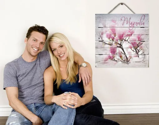 Bild: Holz in der Hütte – Bedruckte Holzbilder von Klebefieber.de