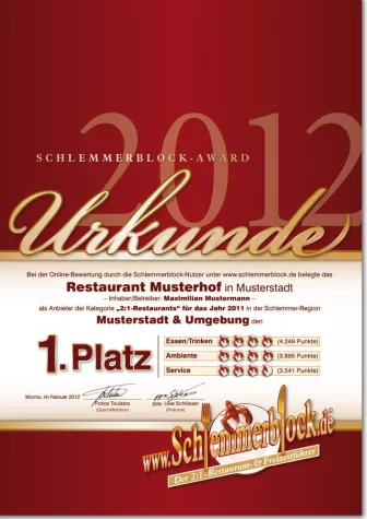 Schlemmerblock-Award 2012 Bild: Schlemmerblock-Award 2012