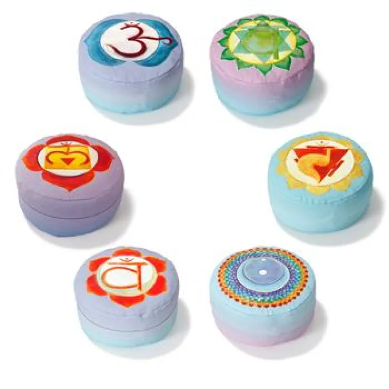 Chakra-Meditationskissen - wie von Hand gemalt