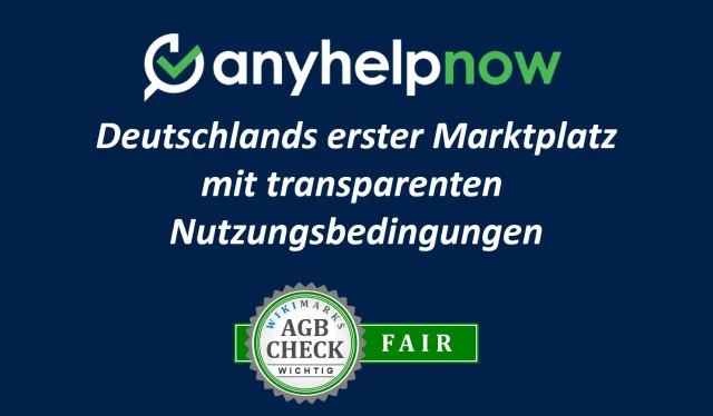 Bild: anyhelpnow.com ist Deutschlands erster Marktplatz für Services mit transparenten Nutzungsbedingungen