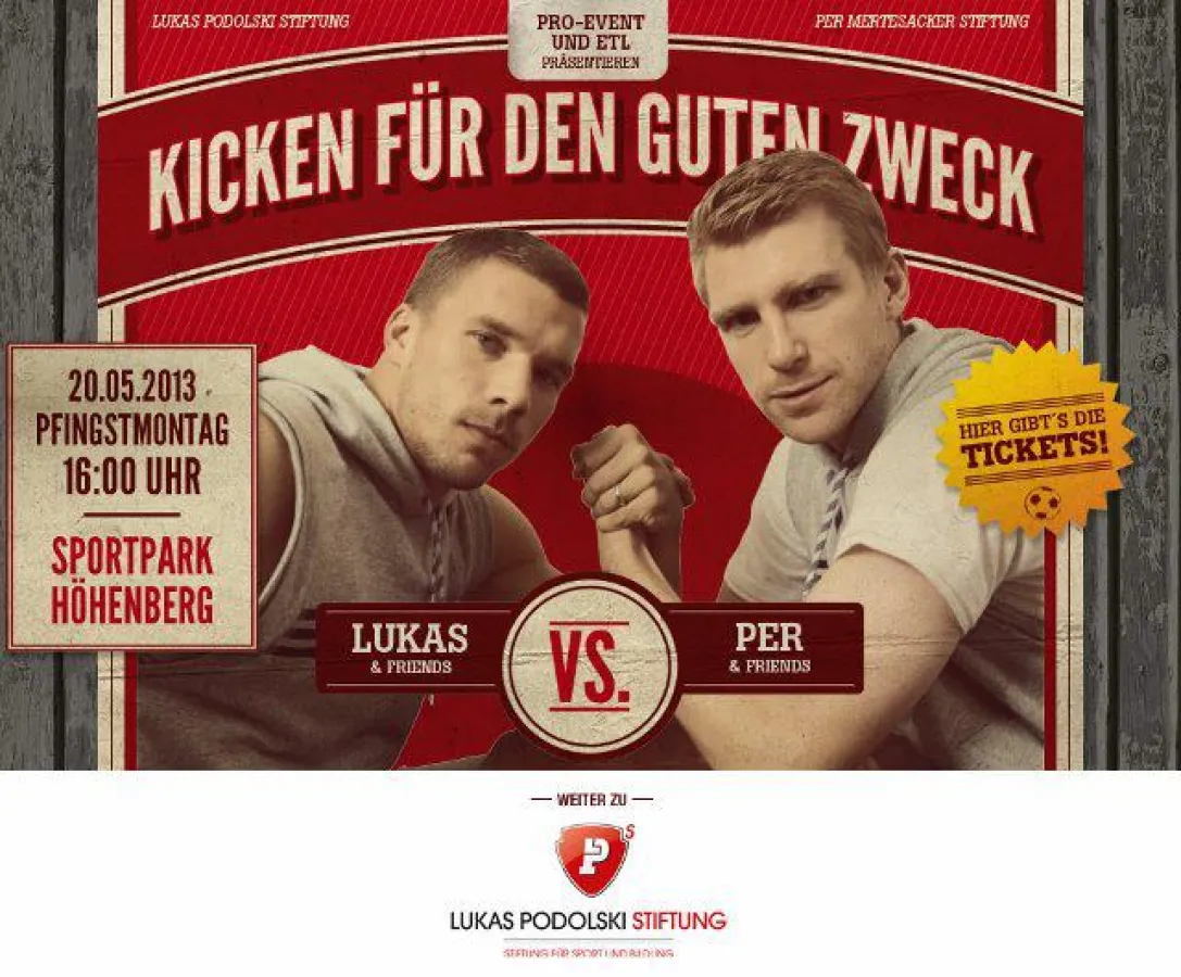 Team Podolski gegen Team Mertesacker, Quelle: Lukas Podolski Stiftung