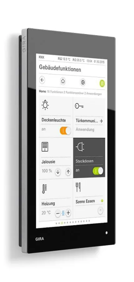 [Foto: Gira] Der Gira G1 ist das neue kompakte Raumbediengerät für das KNX System.