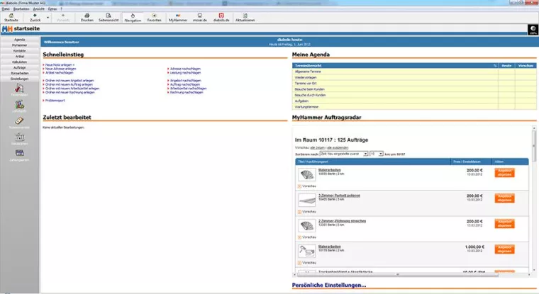 Bild: Kaufmännische Software diabolo als diabolo MyHammer Edition verfügbar