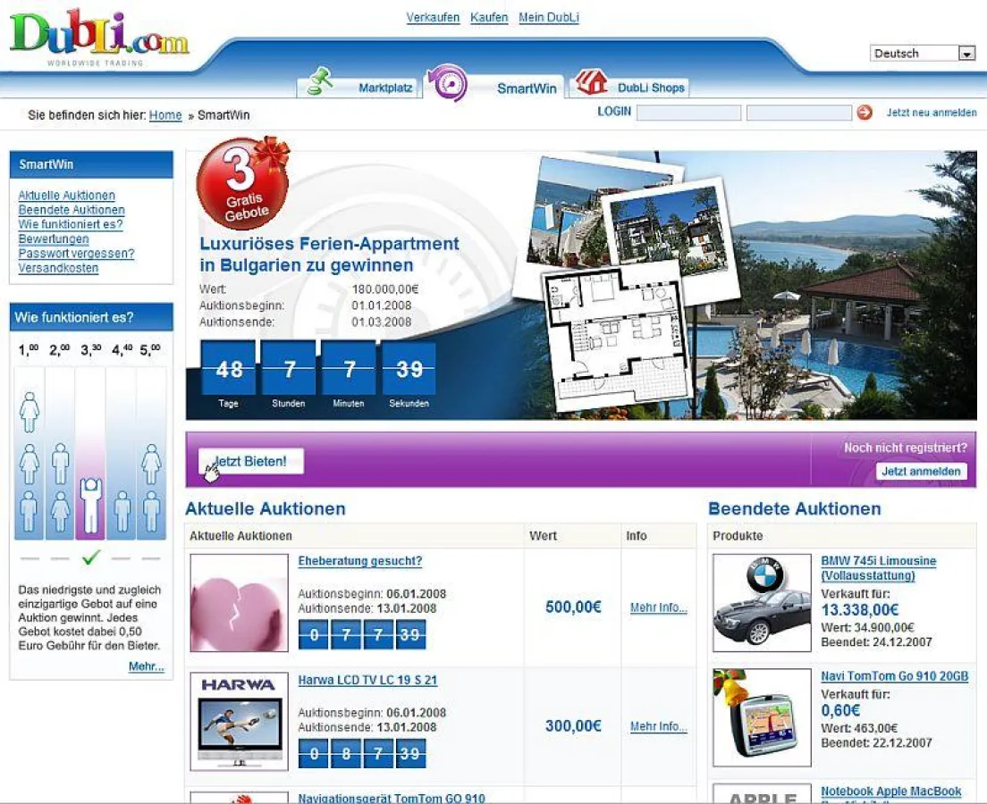 Auktionsportal DubLi versteigert Motivationscoach