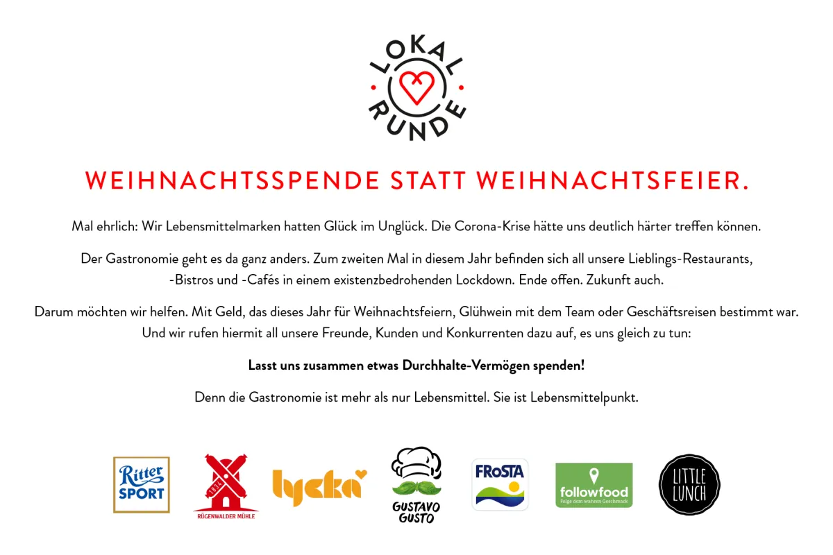 Weihnachtsspende statt Weihnachtsfeier