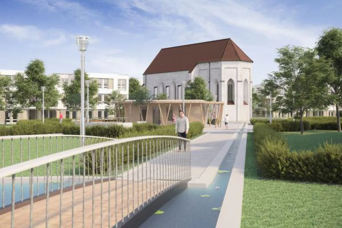 So könnte das Quartier St. Anna einmal aussehen. Im Zentrum die St. Anna-Kapelle.