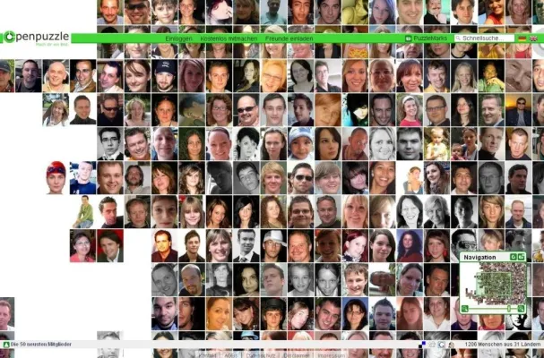Bild: openpuzzle.com erfolgreich gestartet - Kostenloses Portal zeigt Gesichter aus aller Welt als großes Puzzle