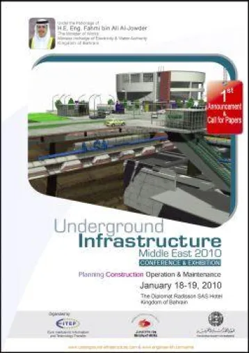 Großer Nachholbedarf bei unterirdischen Infrastrukturkonzepten im Mittleren Osten Bild: Großer Nachholbedarf bei unterirdischen Infrastrukturkonzepten im Mittleren Osten