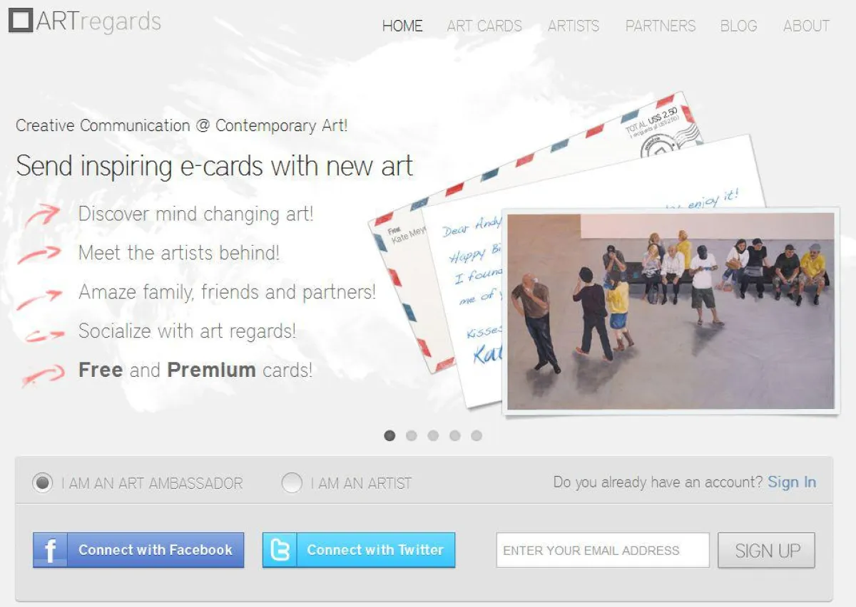e-Kunstkarten erfreuen Familie, Freunde und Partner