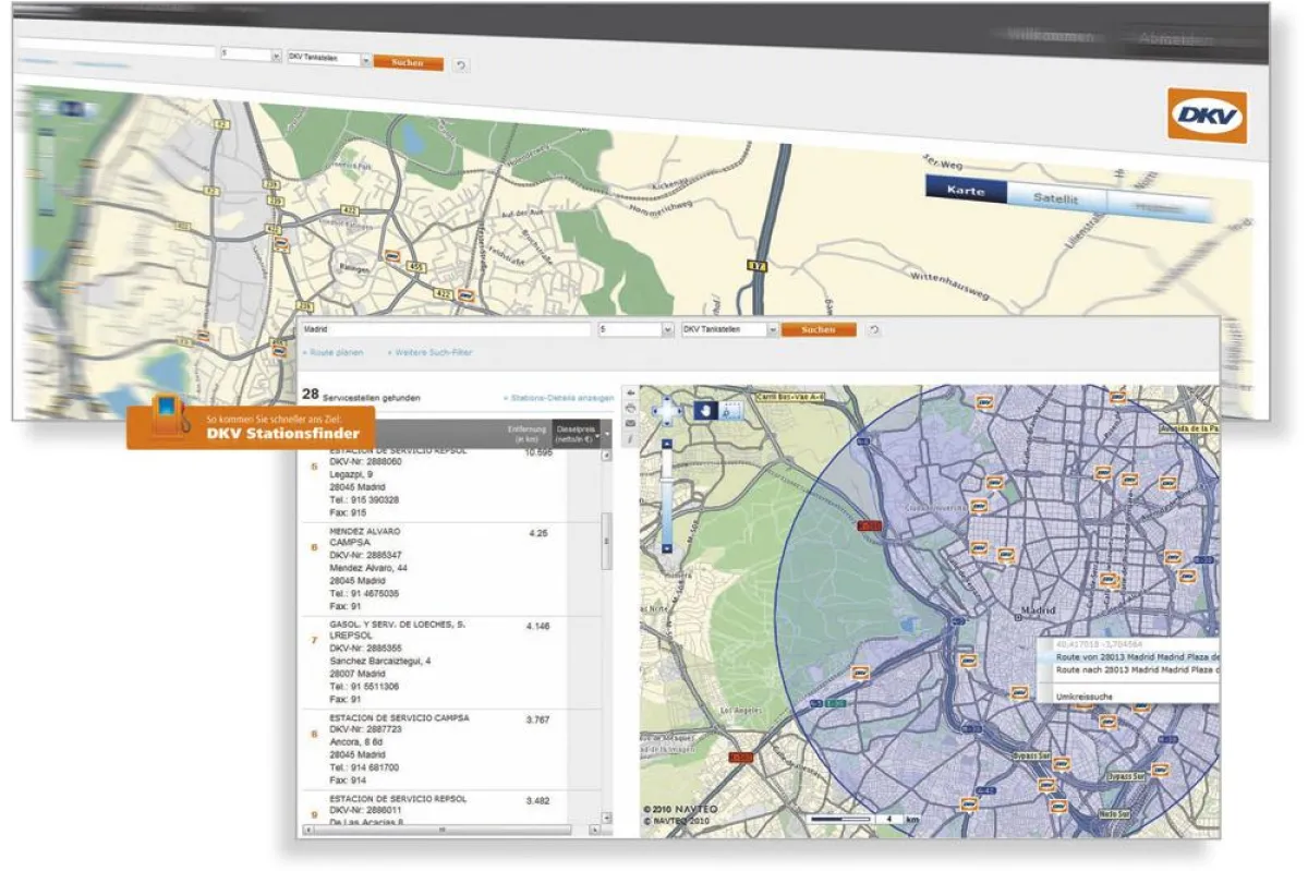 Schnell, übersichtlich, praktisch – der neue erweiterte Stationsfinder des DKV.