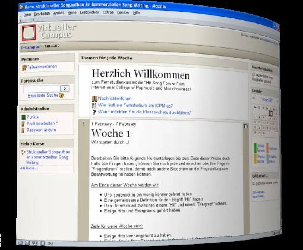 Das Online-Studium findet komplett im \