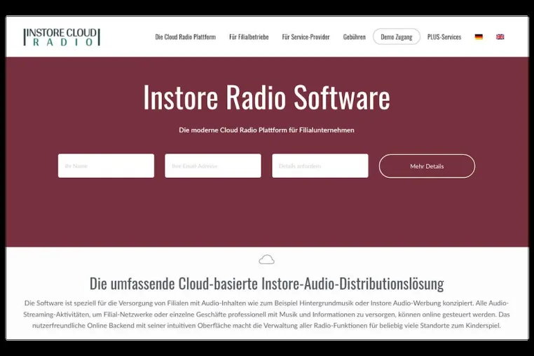 Die neue Instore Radio Software (SaaS) von MUSIC2BIZ: Hintergrundmusik in Filialen mühelos managen Bild: Die neue Instore Radio Software (SaaS) von MUSIC2BIZ: Hintergrundmusik in Filialen mühelos managen