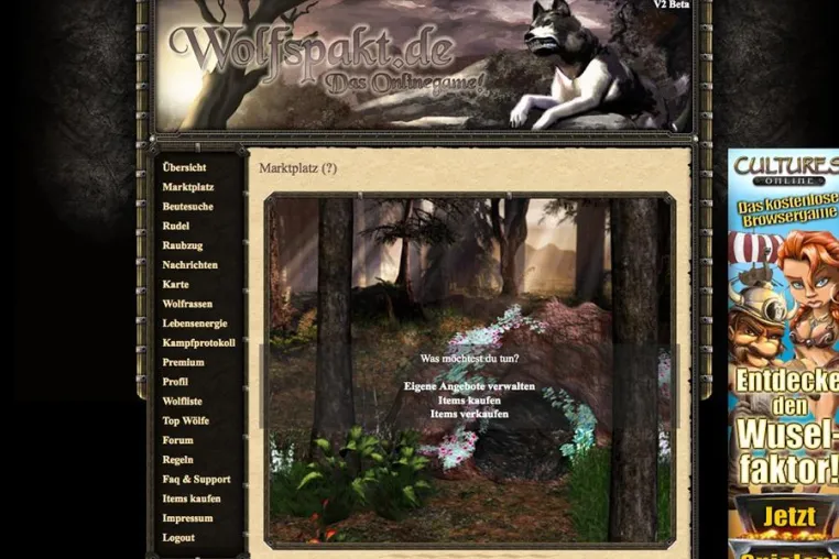 Bild: Browsergame-Massenerfolg Wolfspakt.de: kostenloses und interaktives Online-Spiel Wolfspakt.de relaunched.