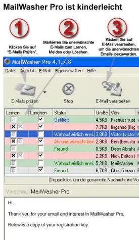 Bild: Mailwasher Pro Antispam für Einzelplätze und kleine Unternehmen