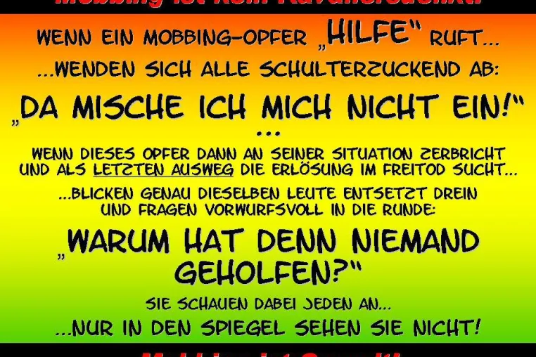 Bild: Das ‚richtige’ Verhalten eines Mobbing-Opfers – Lektion 3