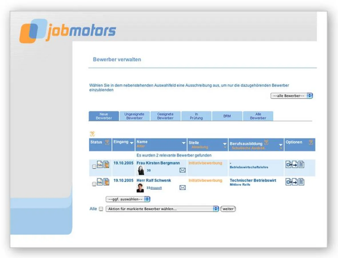 Screenshot jobmotors - weitere Informationen unter www.jobmotors.de