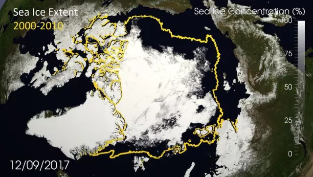 Bild: Arktisches Meereis erneut stark abgeschmolzen