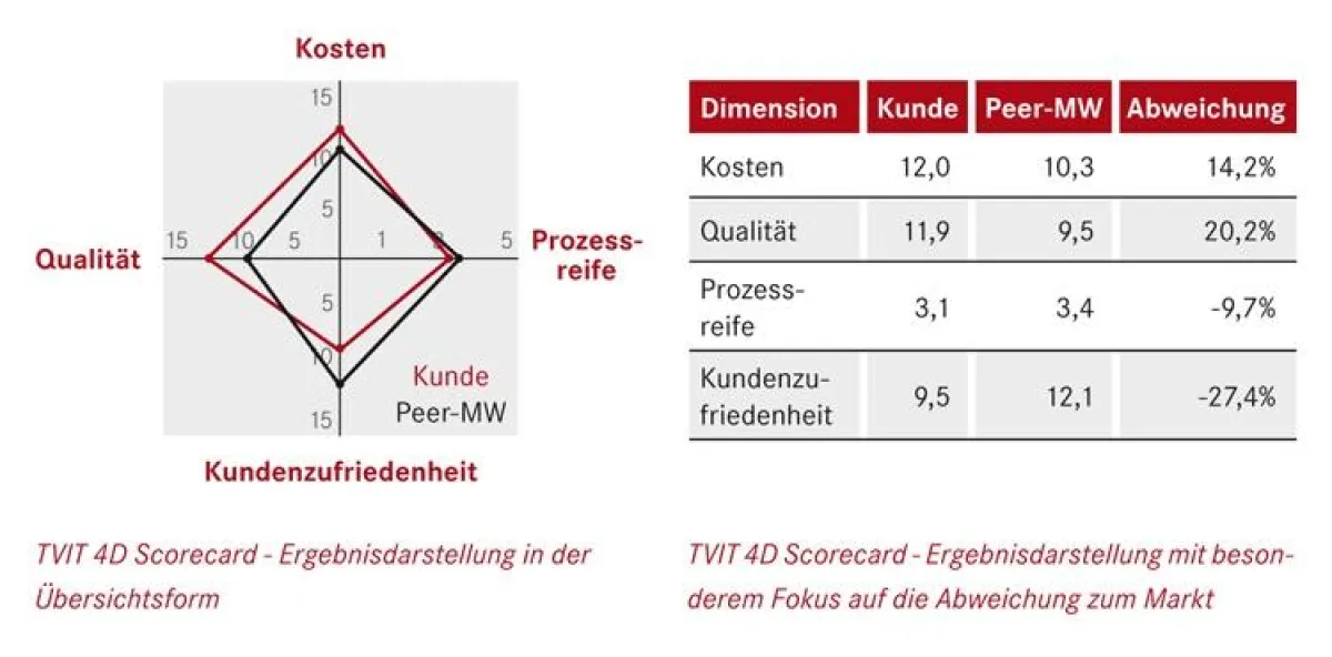 Ergebnisdarstellung einer TVIT 4D Scorecard