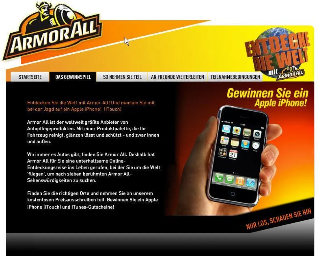 Grenzenlos gepflegt: Im Internet lädt Armor All zu einer Weltreise der etwas anderen Art ein