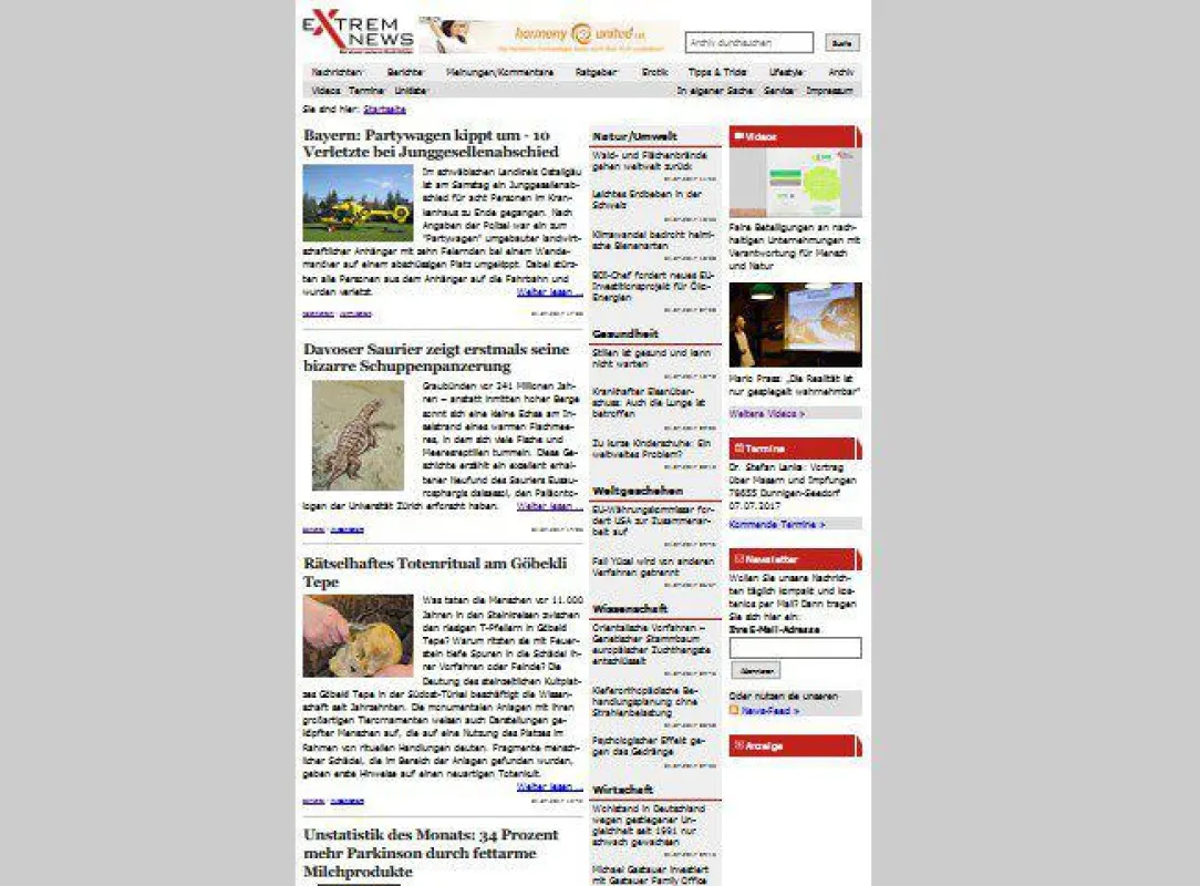 Screenshot ExtremNews