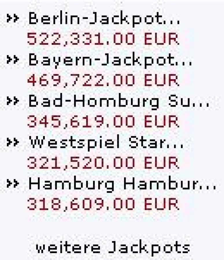 Jackpot Ticker ISA CASINOS