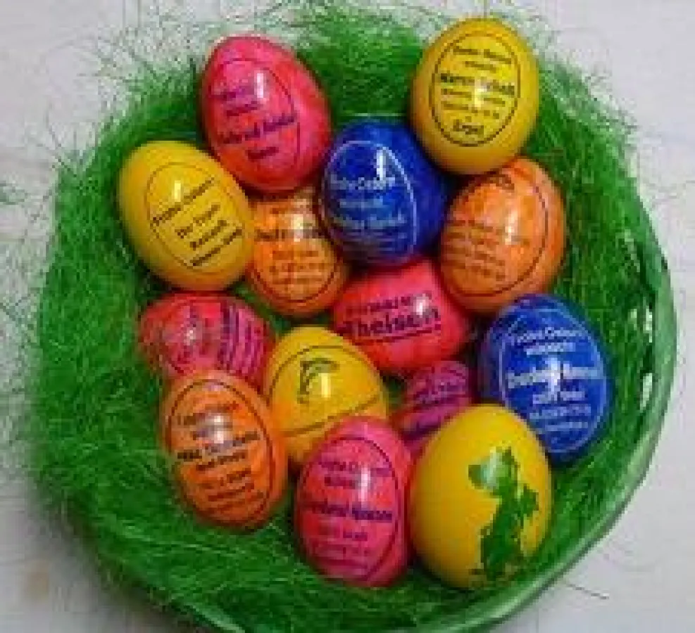 Bedruckt mit Ihrem Firmenlogo oder einem Ostergruß